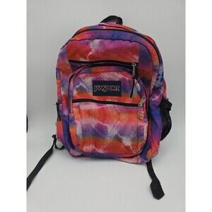 Jansport Rainbow Colored Tie Dye Full Size School Student Teen Backpack